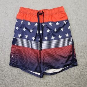 Cascade Sports Board Shorts Mens XL Blue Red Stars Flag 4th of July Pockets Swim